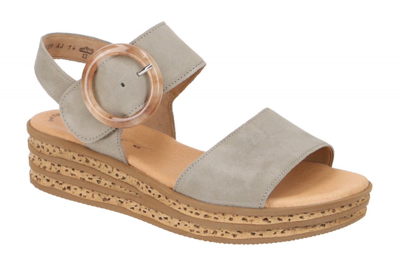 Gabor 64.550.31 gr?n - Riemchen Sandale f?r Damen