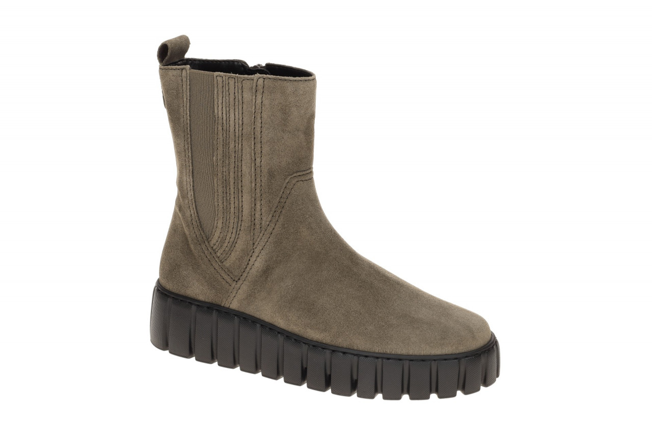 Gabor 76.781.30 Damen Stiefeletten in Grau mohair - Bequeme Keilabsatzschuhe