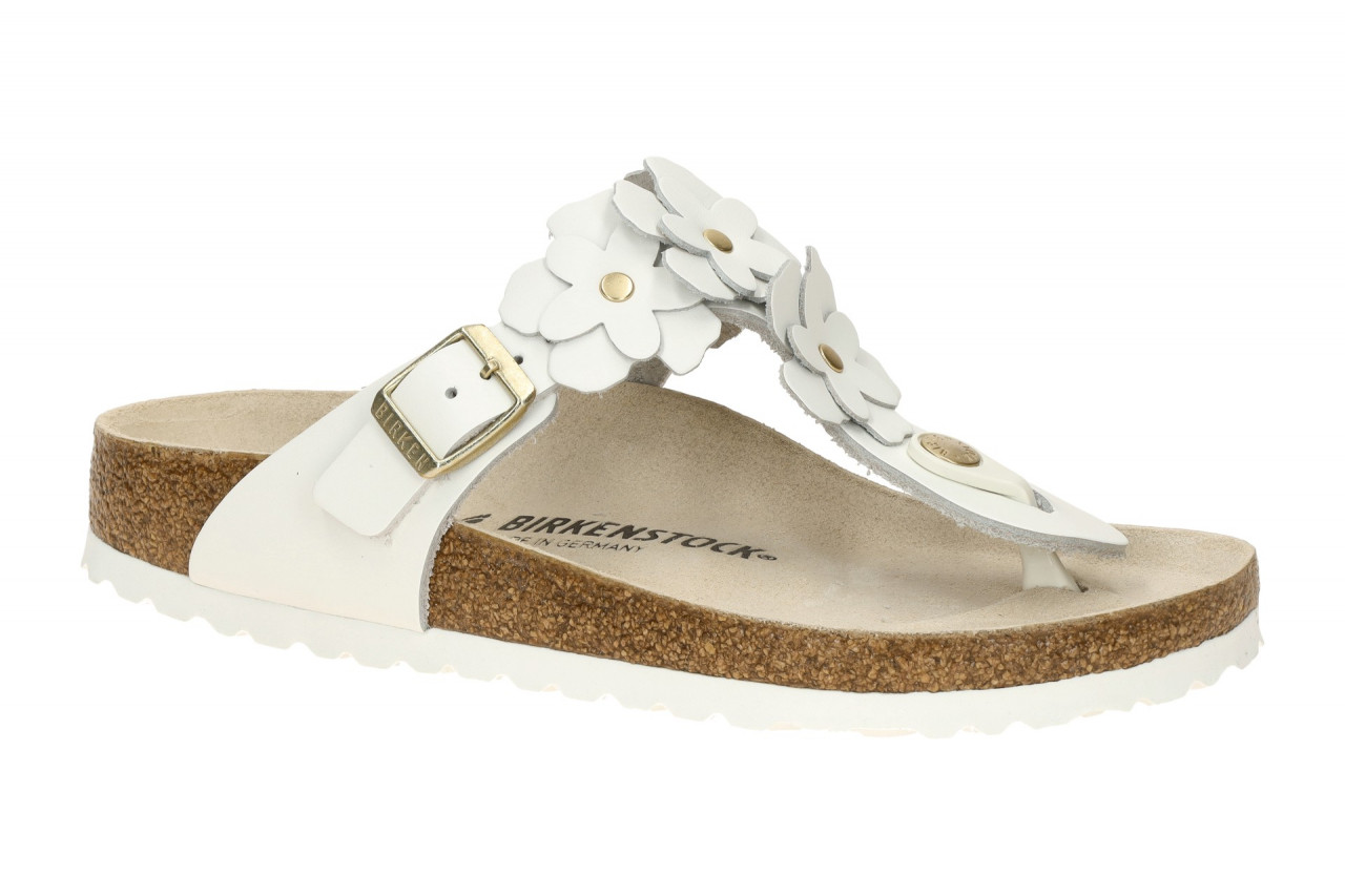 Birkenstock 1026735 Gizeh Flower Embellishment Damen Pantolette Wei? - White