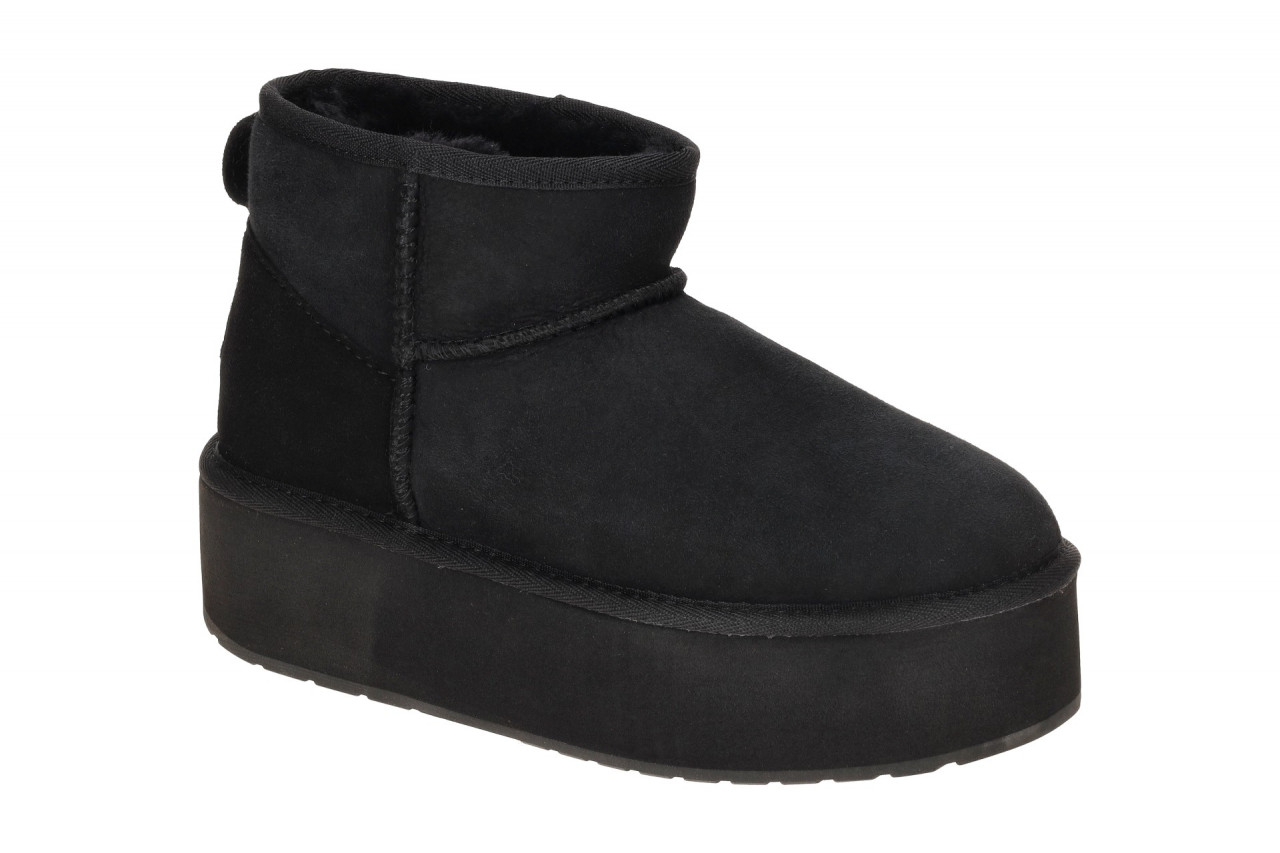 EMU W13082 BLAK Winterstiefelette Damen Stinger Micro Flatform Schwarz Leder ...