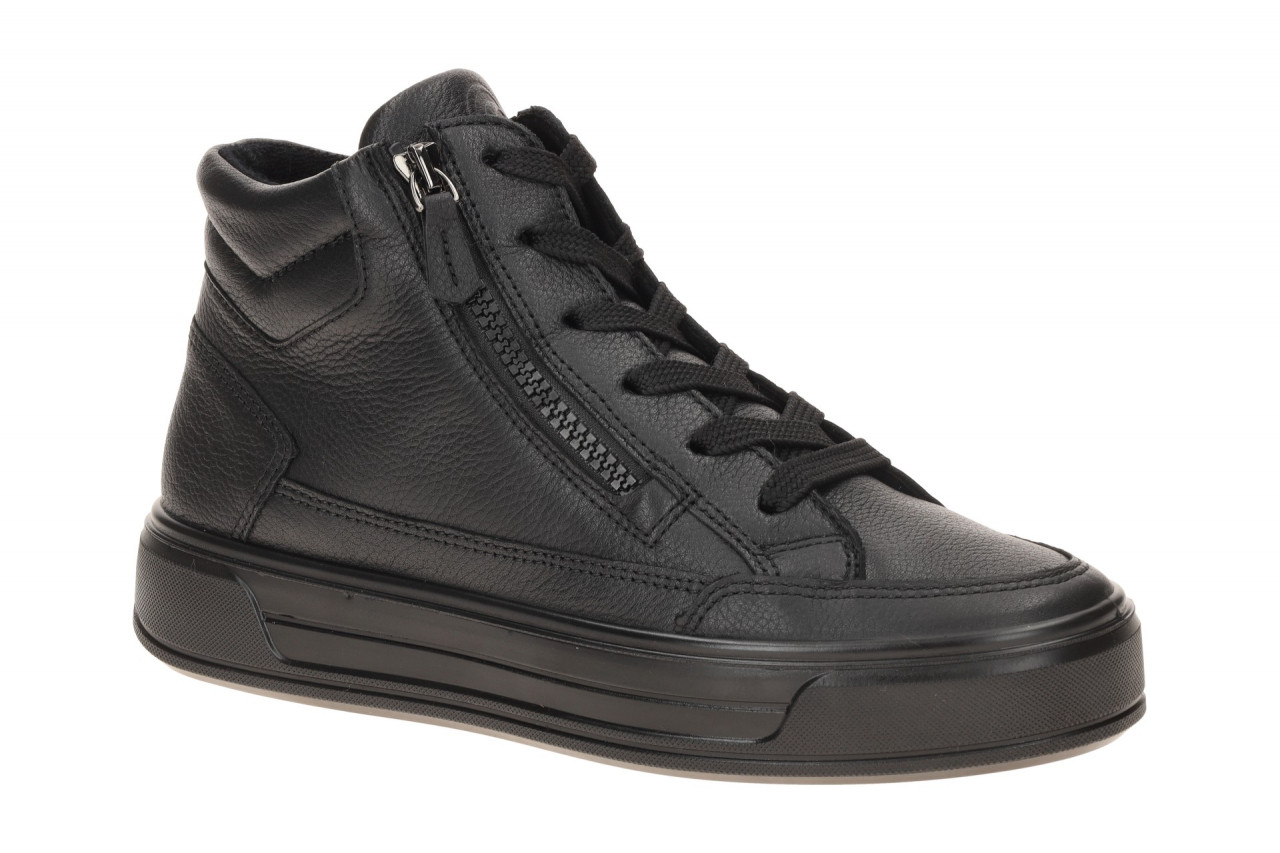 ara 12-23008 01 Canberra 3.0 Damenschuhe Plateau-Sneaker Schwarz - Glattleder...