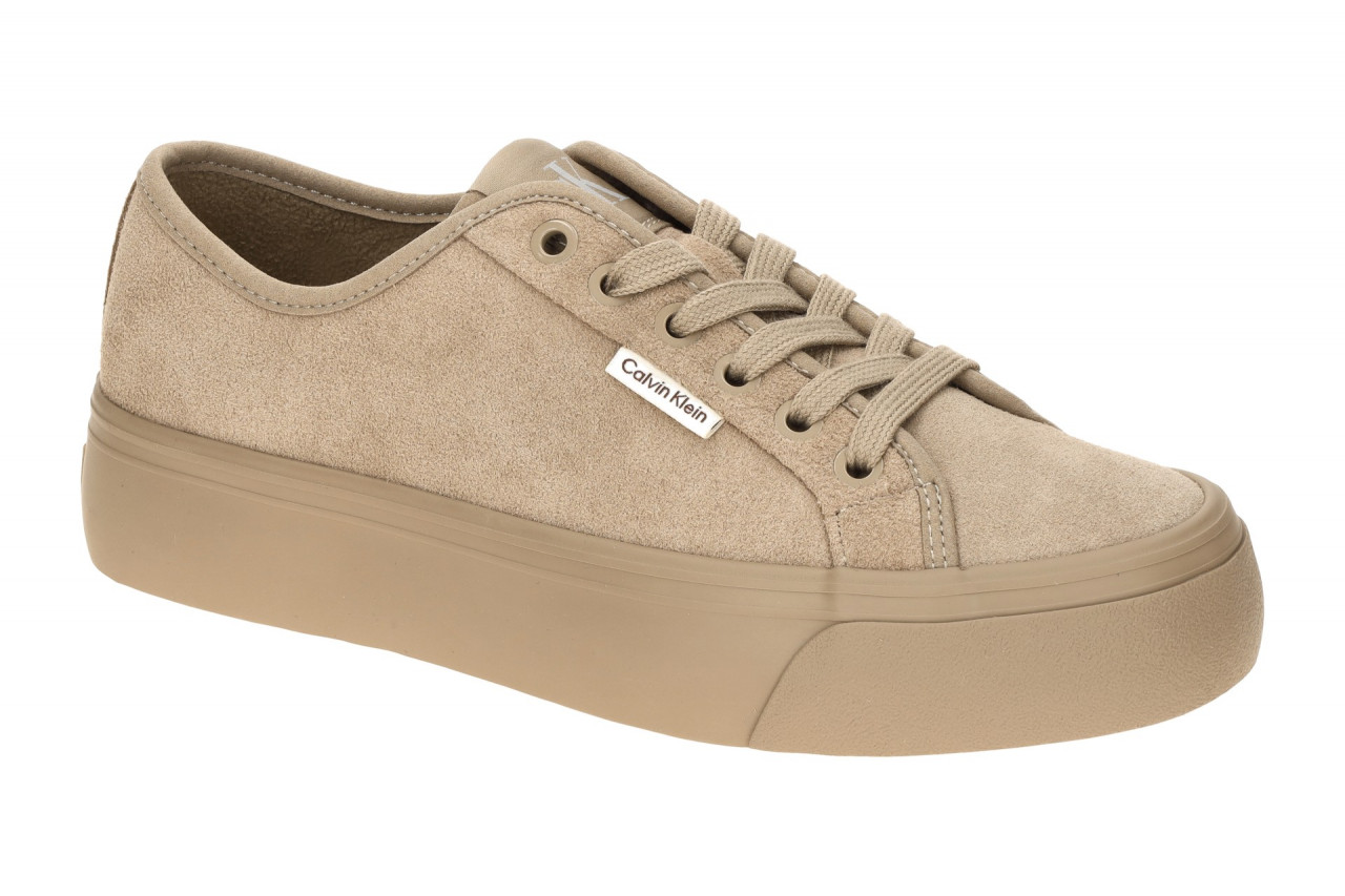 Calvin Klein VULC FLATF LACE UP YW02000 PFA beige - sportliche Halbschuhe f?r...