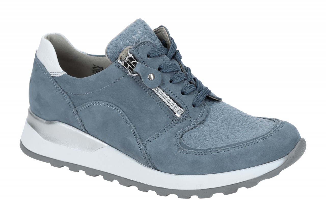 Waldl?ufer H64007 500 263 Hiroko Damen Halbschuhe Blau Denim bequeme OrthoTritt