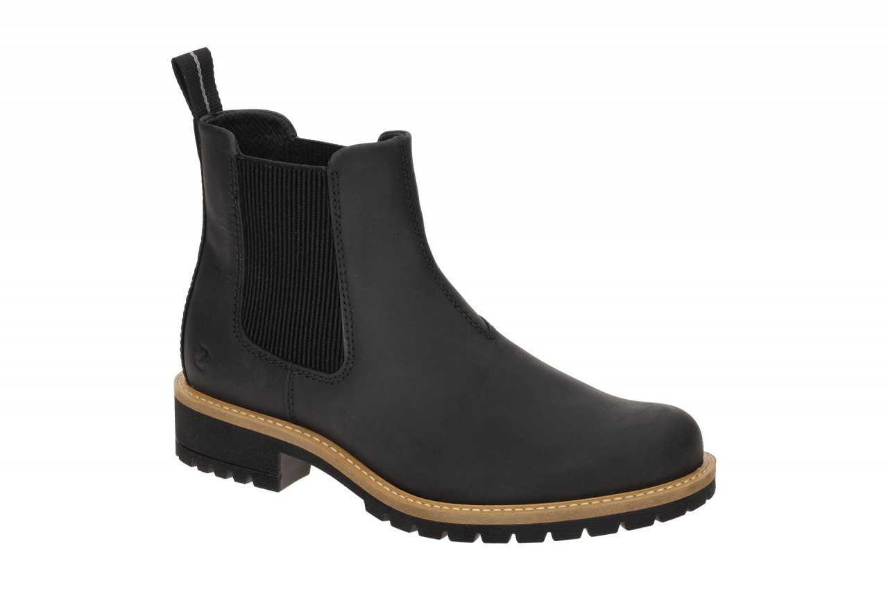 Ecco 20220302001 ELAINA Damen Stiefeletten Schwarz Fettleder Textil Gummisohle