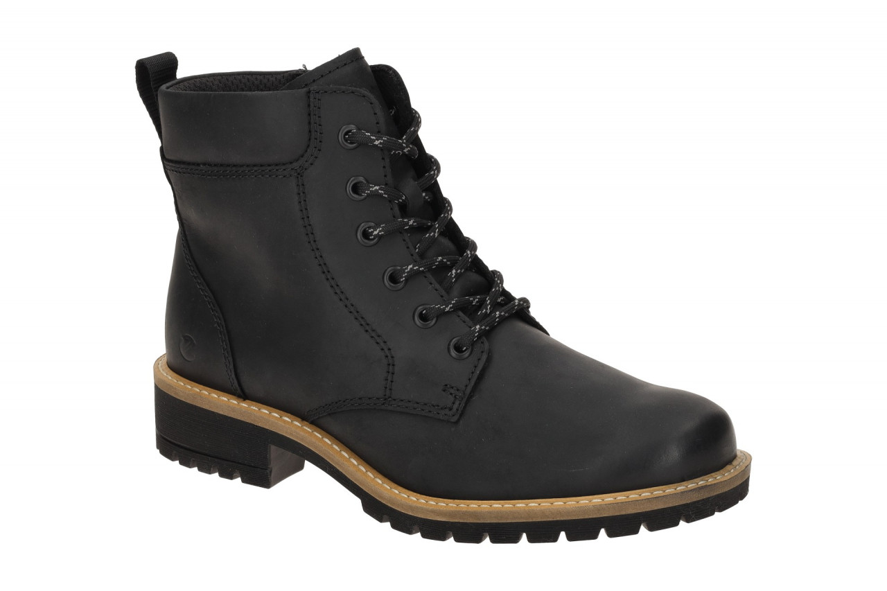 Ecco 202213 ELAINA - LACE BOOT Damen Stiefeletten Schwarz Blockabsatz