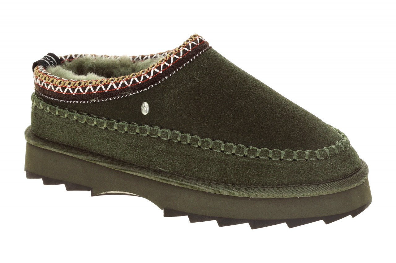 EMU WP13239 OLID SHARKY ADVENTURE SCUFF Damen Slipper gr?n dark oliv Lammfell...
