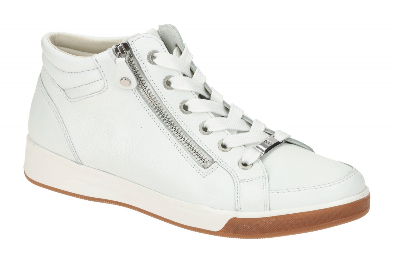 ara Damen Schn?r-Halbschuhe ROM 12-44499 Wei? Leder Rutschfest Keilabsatz