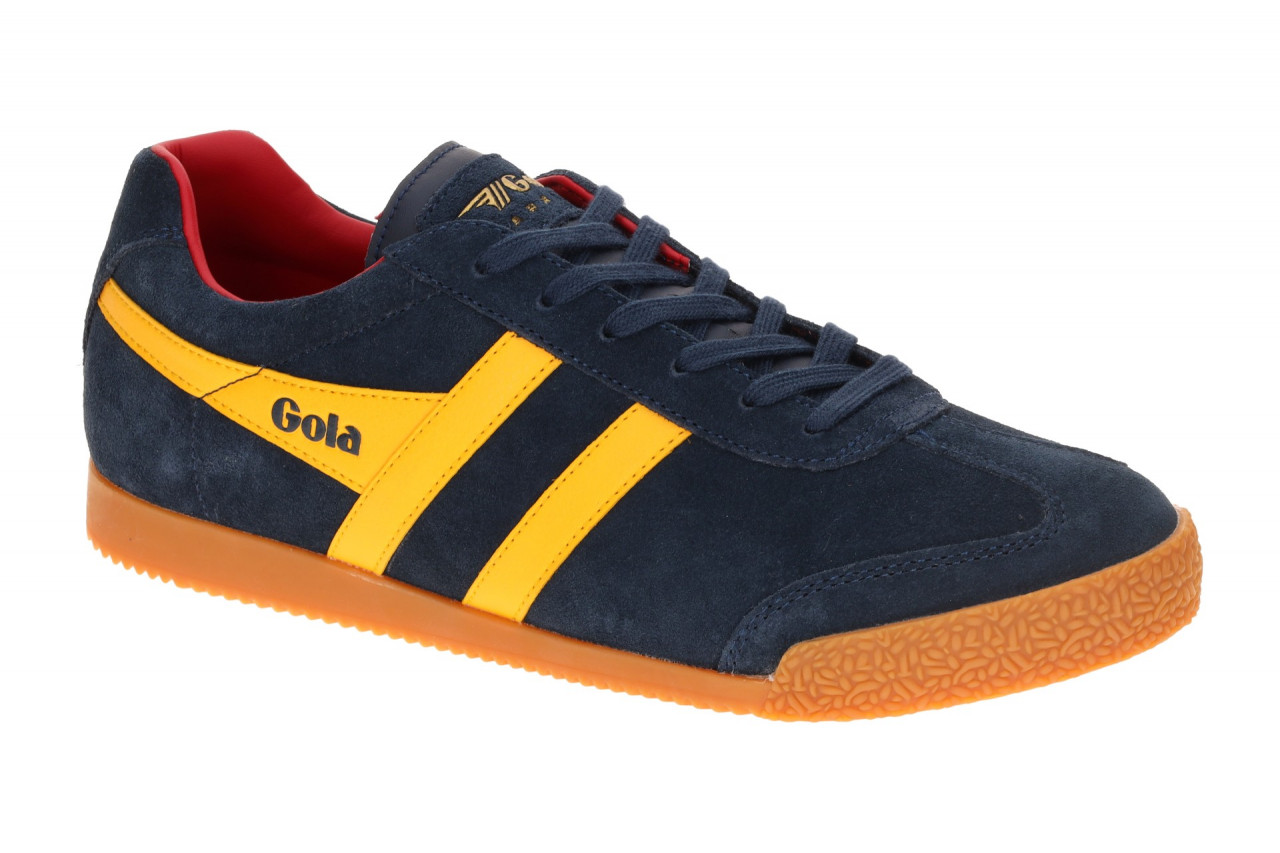 Gola CMA192PY Harrier Herren Sneaker Navy/Sun/Red Echtleder Textil Innenfutter