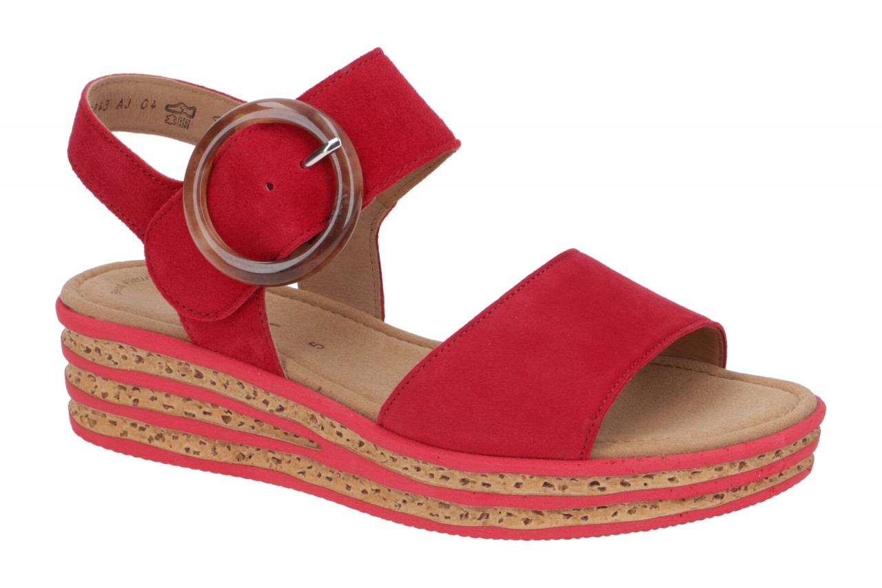 Gabor 64.550.15 rot - Riemchen Sandale f?r Damen