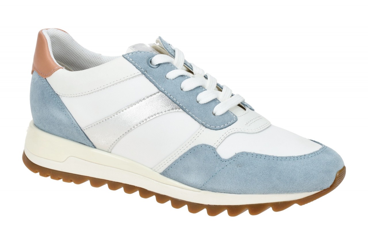 Geox Damen Halbschuhe D15AQA TABELY - sportlich, Blau/Sky/White, atmungsaktiv