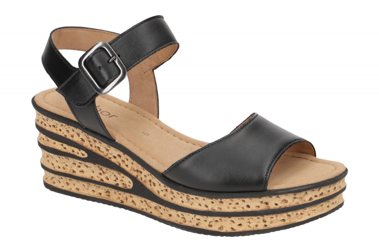 Gabor 64.651.27 schwarz - Riemchen Sandale f?r Damen