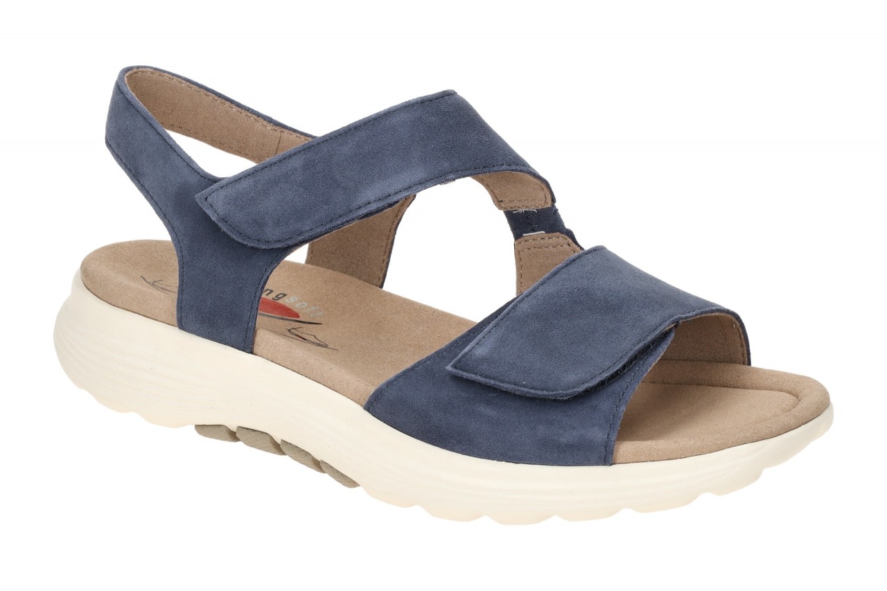Gabor Damen Sandale Rollingsoft 86.815.36 Blau River Keilabsatz Klettverschluss
