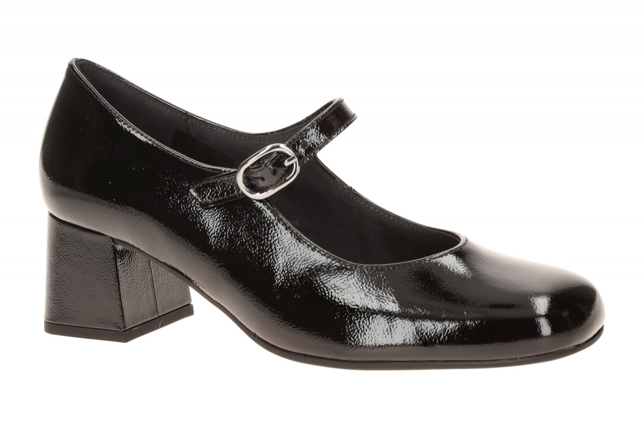 Gabor 3022.01 Schwarz Damen Pumps Mary Jane Lackleder Blockabsatz