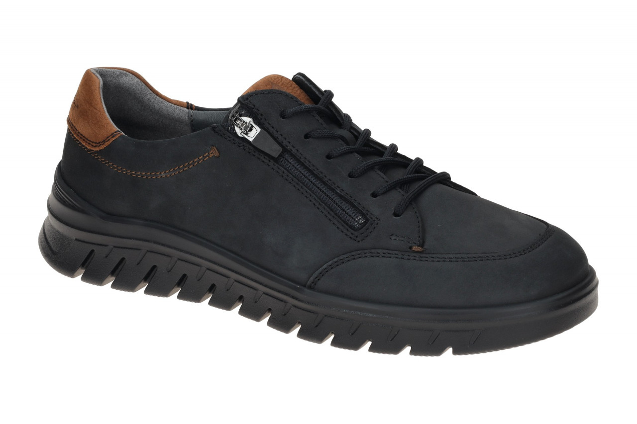 Waldl?ufer 915008 H-BRUNO Herren Schn?r Halbschuhe Blau/Cognac bequem & extra...
