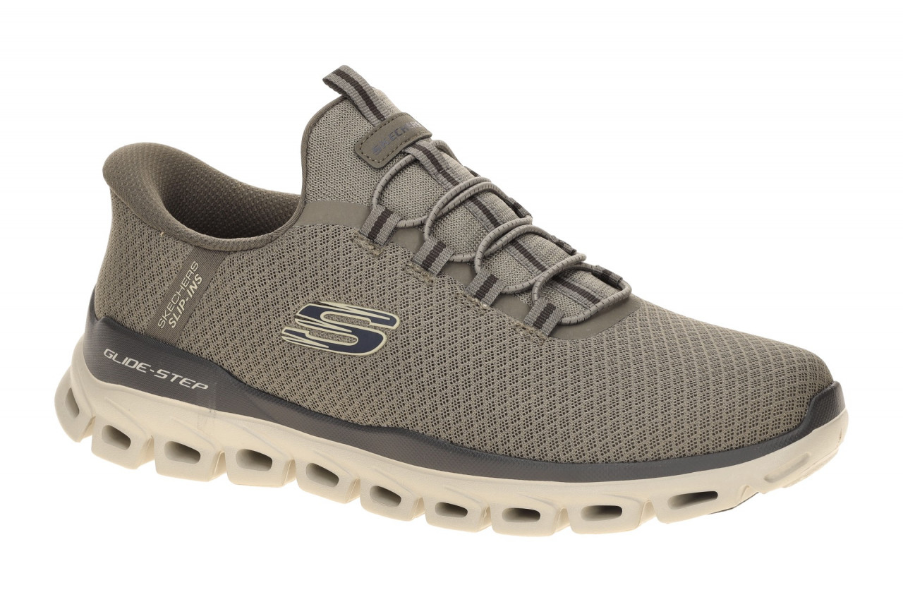 Skechers 233010 BRNT Herren Slip-On Sneaker braun-natural Memory Foam Sohle