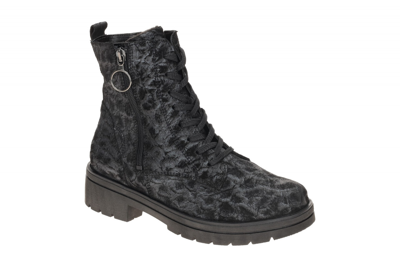 Waldl?ufer Damen Winterstiefeletten 648803 Schwarz Schimmer-Leder warm gef?ttert