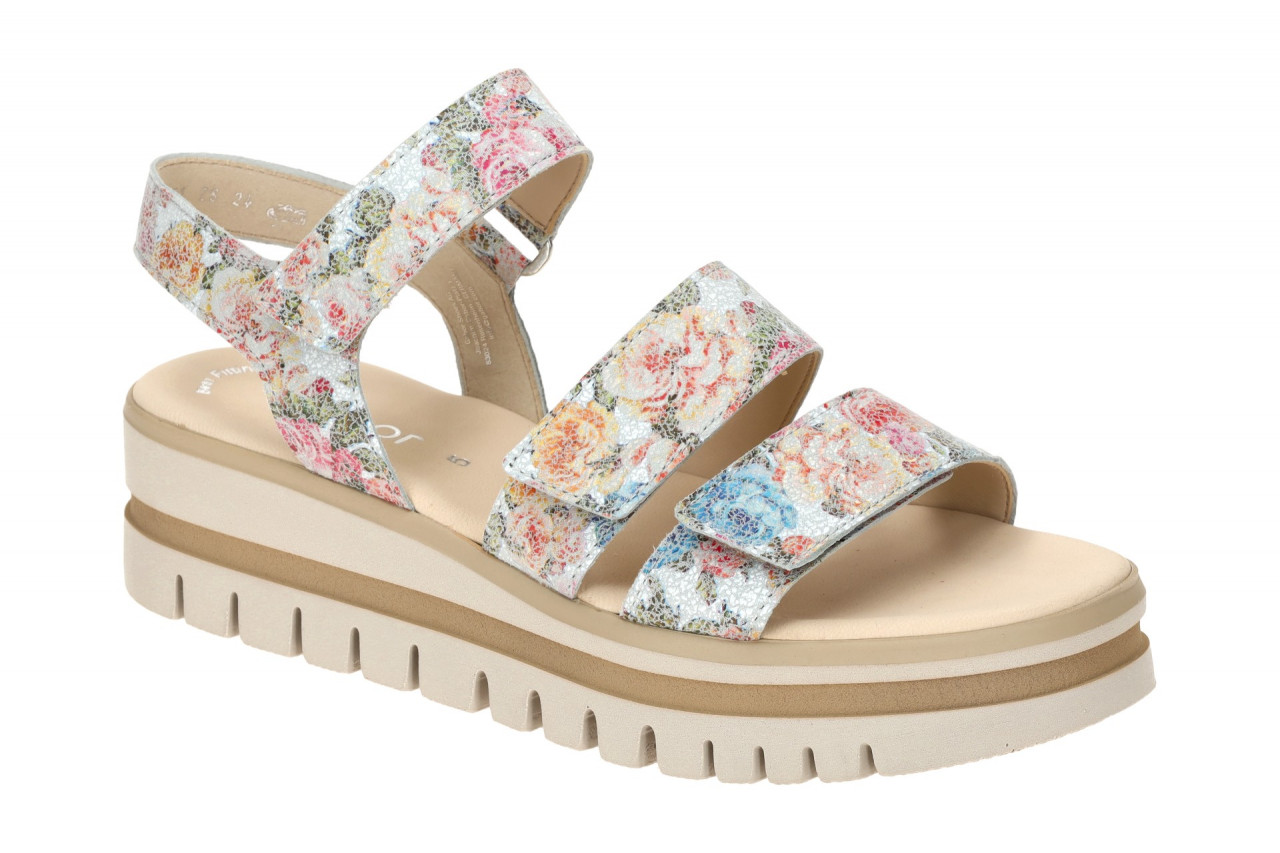 Gabor 64.620.30 Damen Sandalette - Riemchen Sandalen Mehrfarbig wei?/multicolor