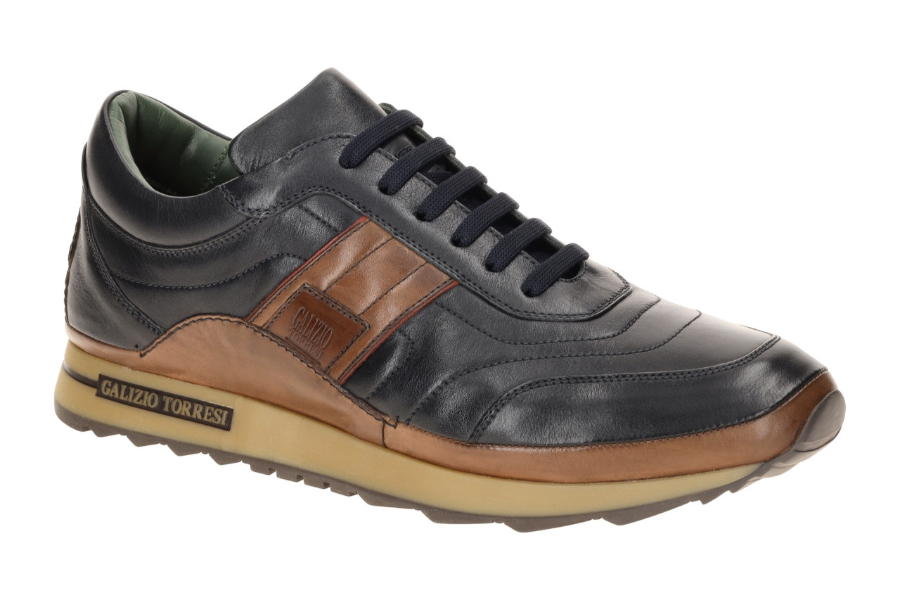 Galizio Torresi Herrenschuhe 414858 blu/nougat Sneakers Echtleder Gummisohle
