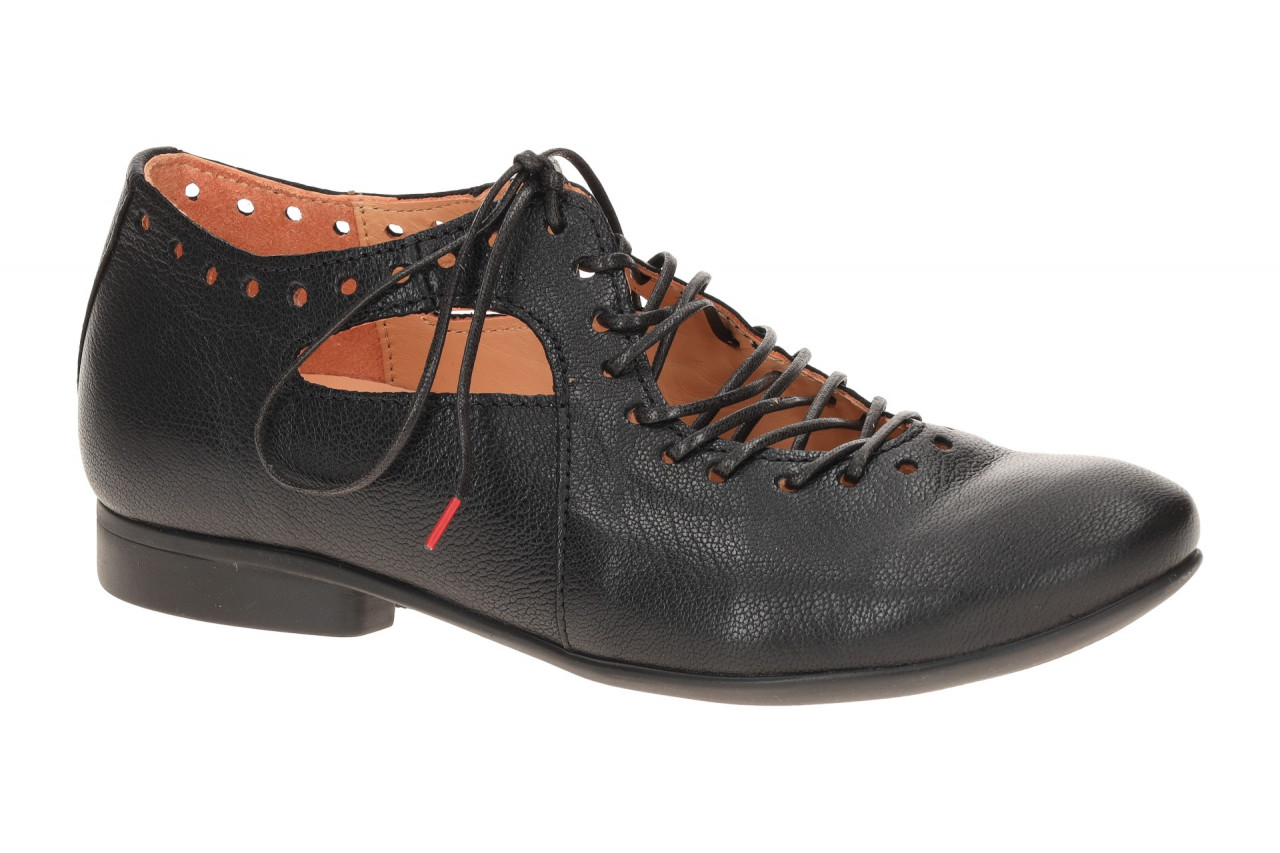 Think Damenschuhe GUAD 2 schwarz Glattleder Schn?r-Halbschuhe