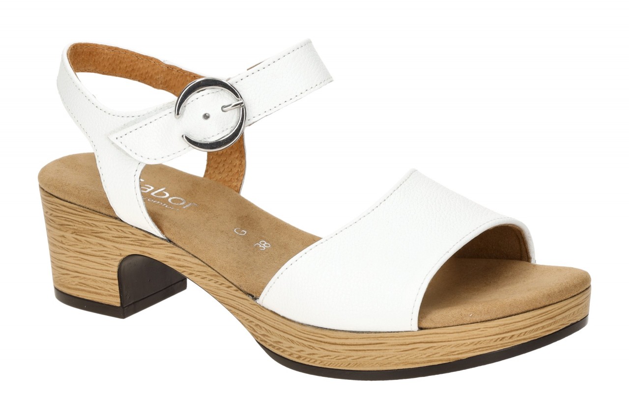 Gabor Damen Sandalette 82.071.50 Wei? Riemchen Plateau-Sandalette