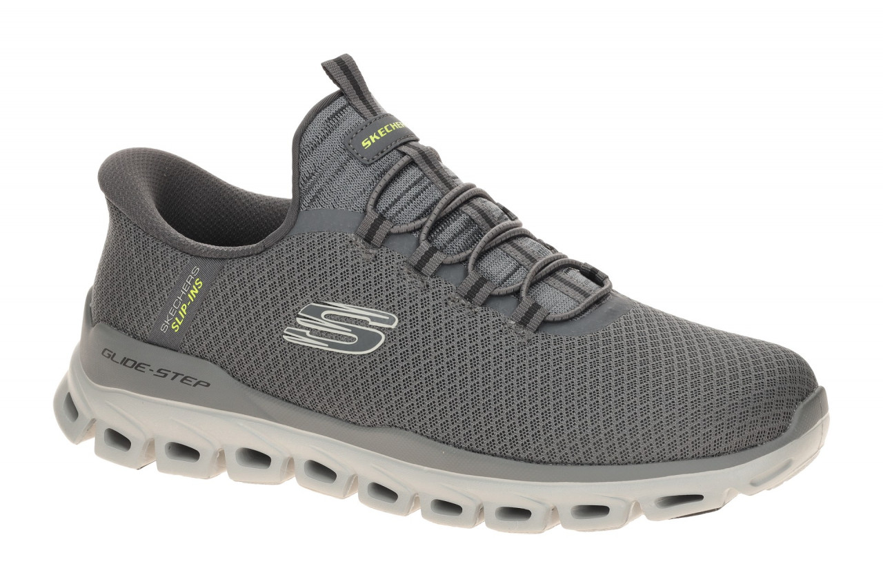 Skechers GLIDE STEP 233010 CHAR grau - sportliche Slipper f?r Herren