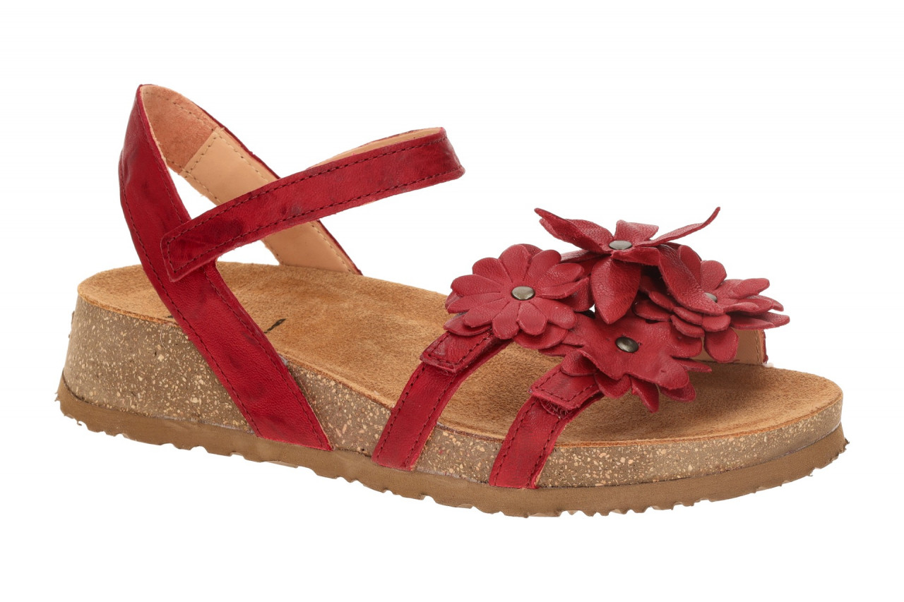 Think 551 Damen Sandalette Riemchen Sandalen rot fragola Echtleder Keilabsatz