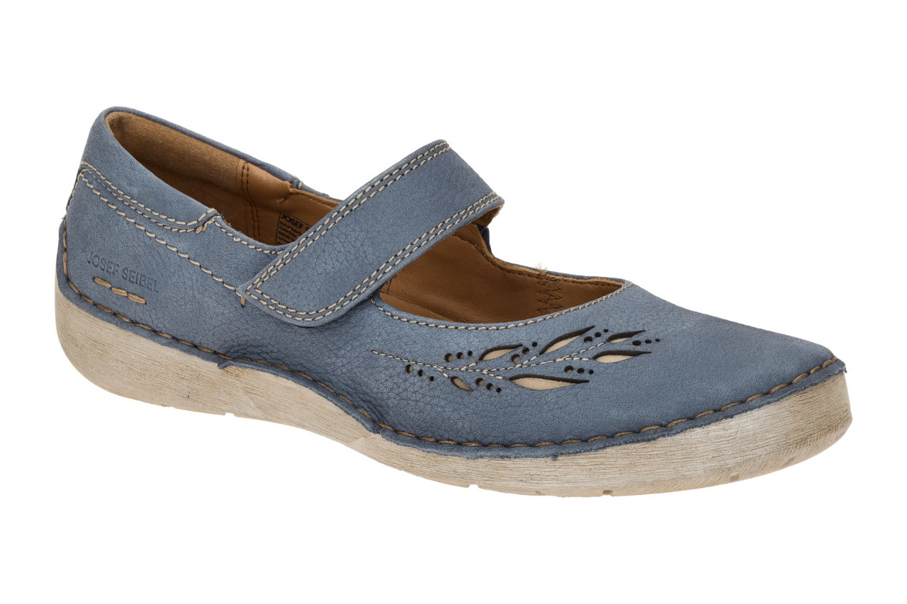 Josef Seibel Damen Ballerina FERGEY 58 blau shark Nubuck-Leder G-Weite
