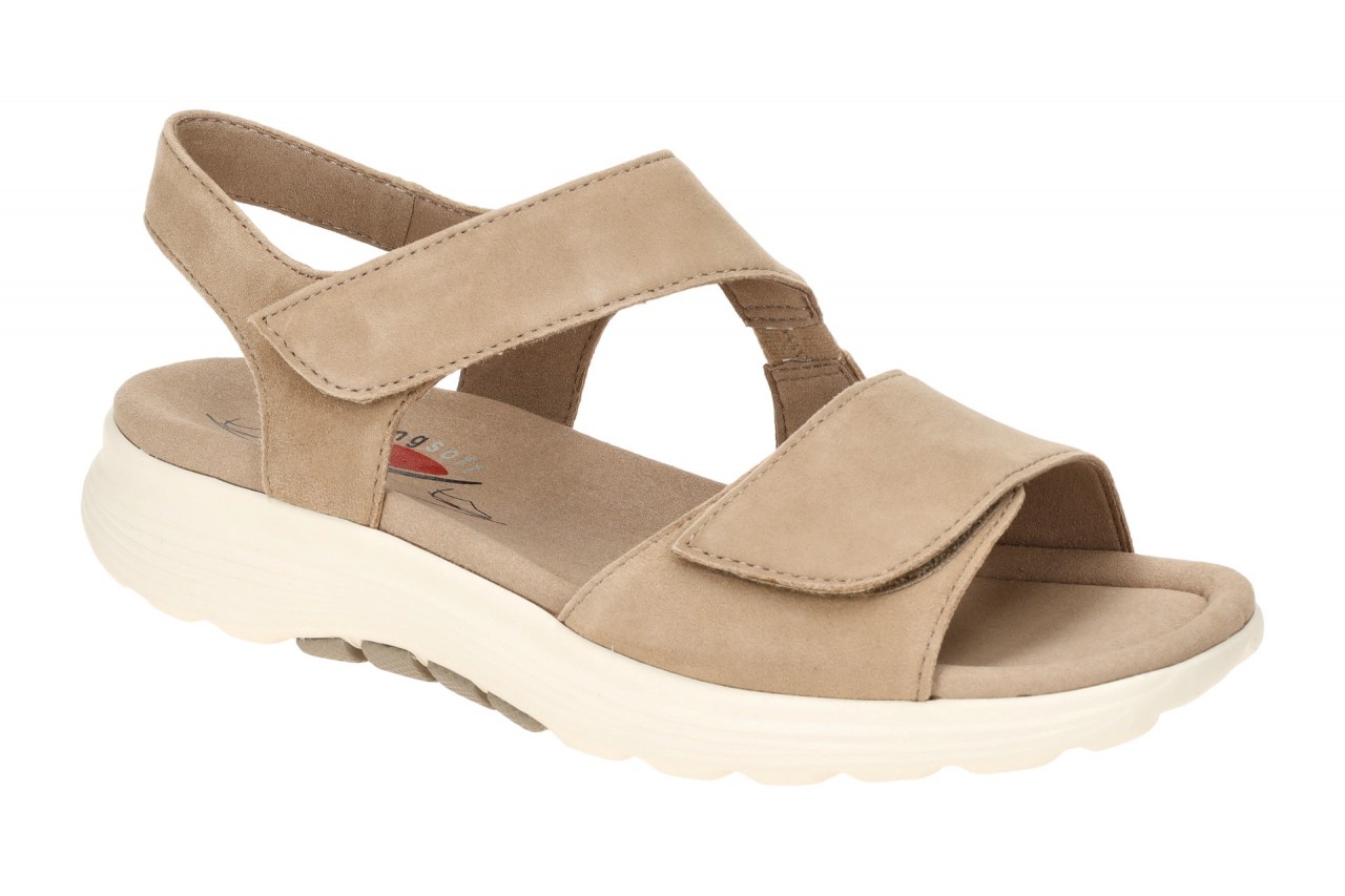 Gabor 86.815.30 Damen Sandale Rollingssoft beige sand Velourleder Klettversch...