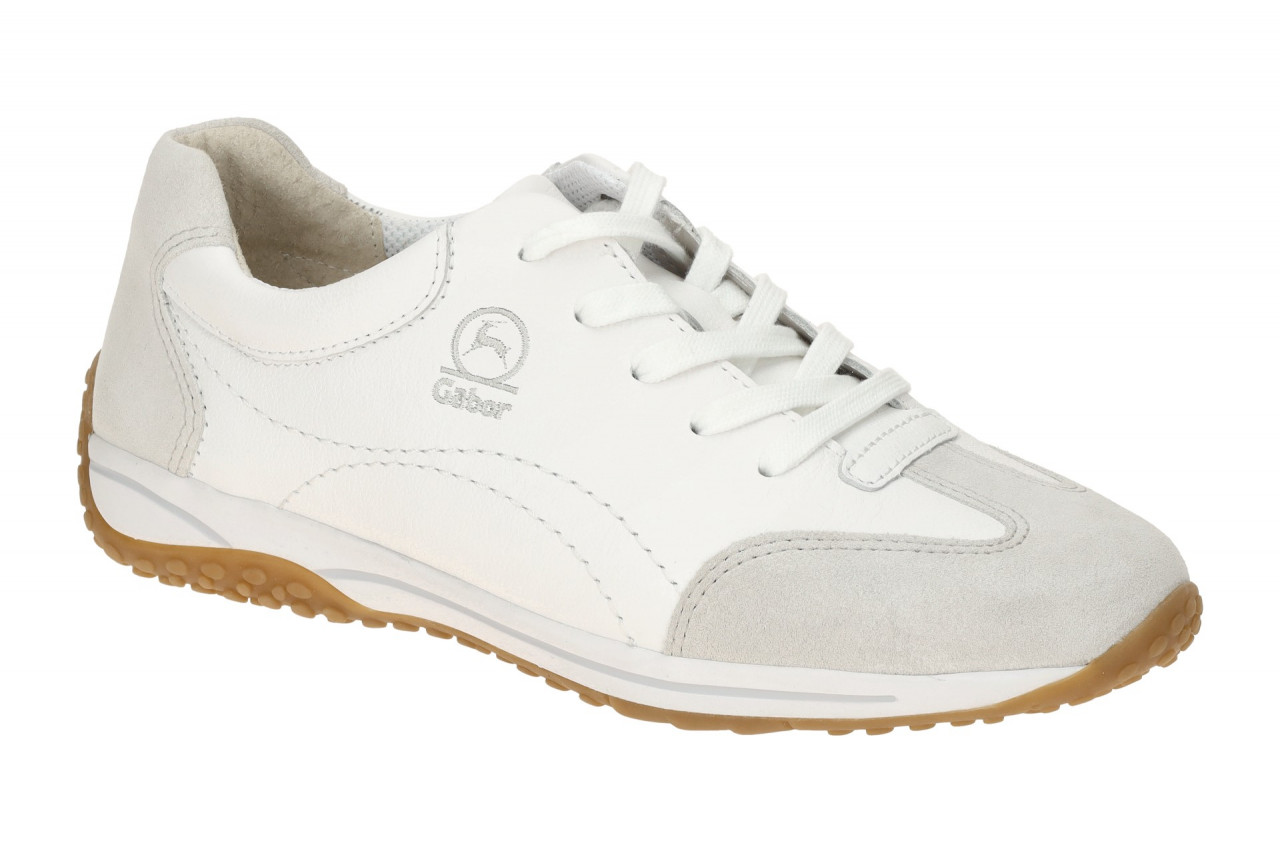 Gabor 86.385.51 Damen Halbschuhe wei? Comfort Fu?bett Gummisohle