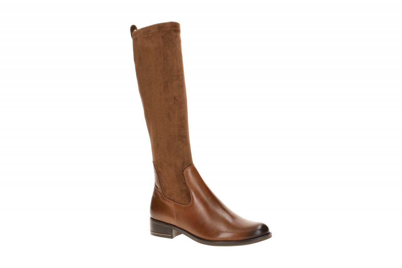CAPRICE Damenstiefel 25514 Braun Cognac Langschaft-Stiefel mit Glanz-Detail