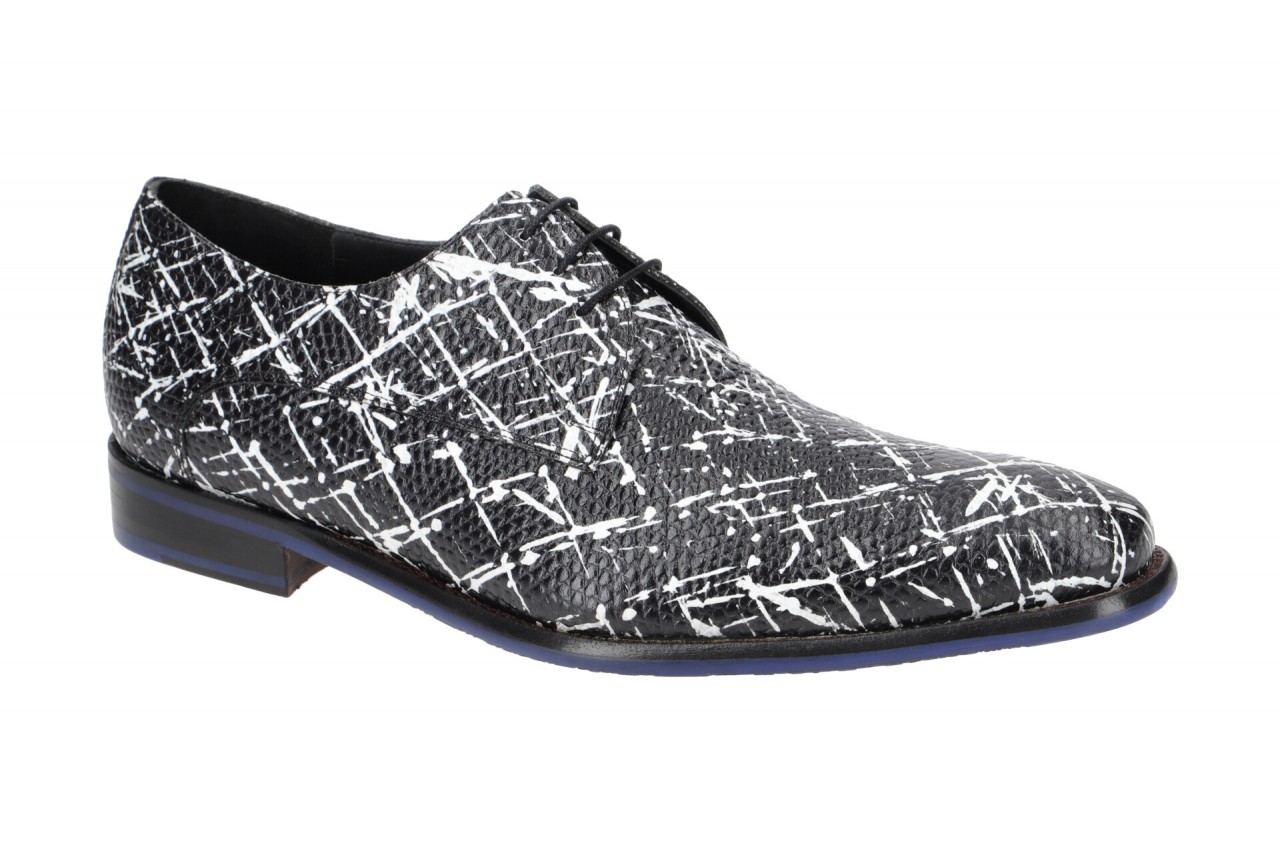 Floris van Bommel 18159/33 Herrenschuhe schwarz-wei? elegante Schn?rschuhe