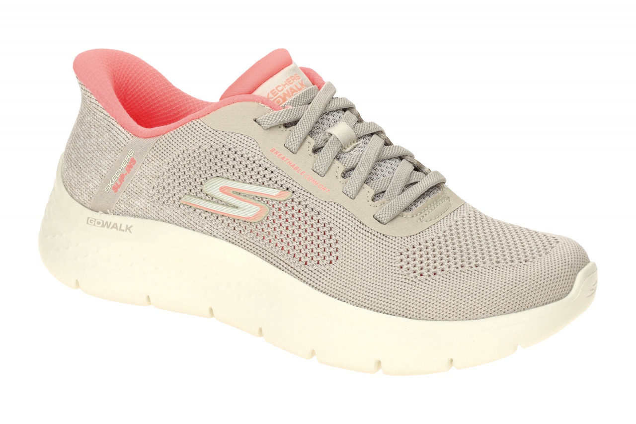 Skechers GO WALK FLEX 125503 TPPK taupe - bequeme Slipper f?r Damen