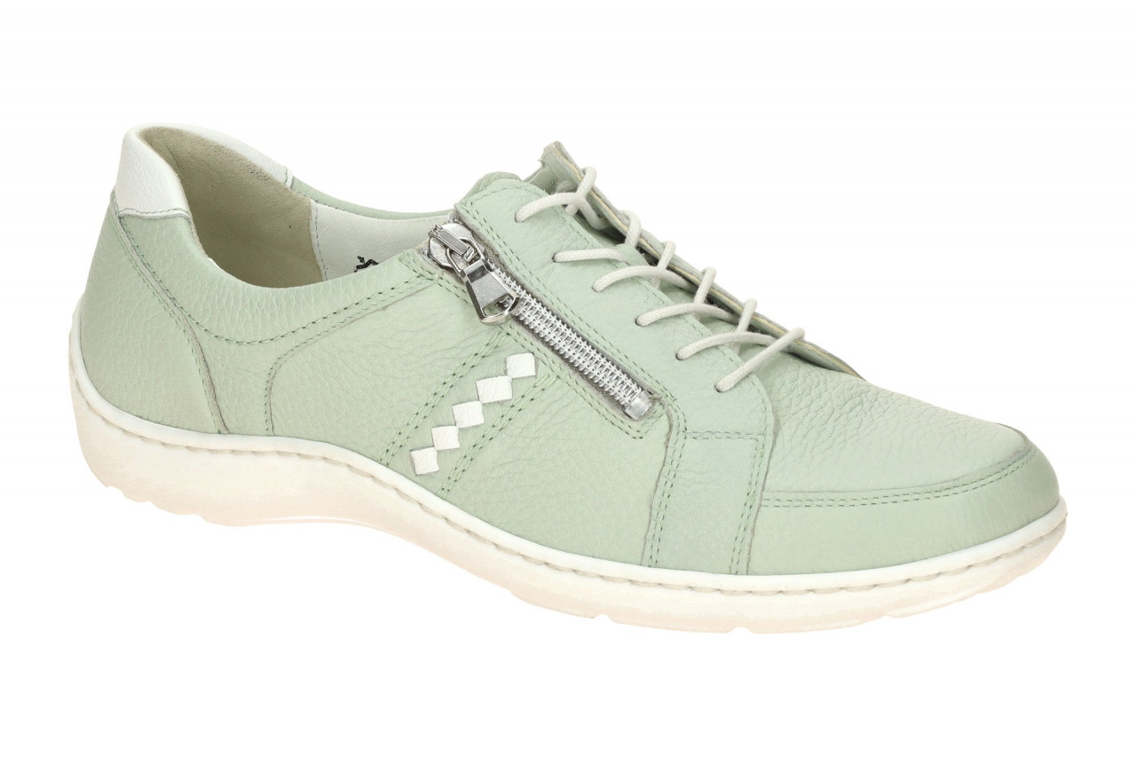 Waldl?ufer 496054 HENNI Damenschuhe Gr?n-Weiss bequeme Schn?r-Halbschuhe