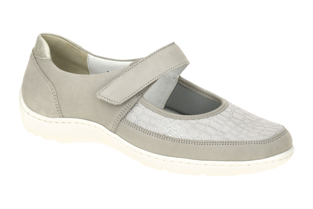Waldl?ufer 496H33 HENNI Damenschuhe OrthoTritt Ballerina Grau - stein/silber