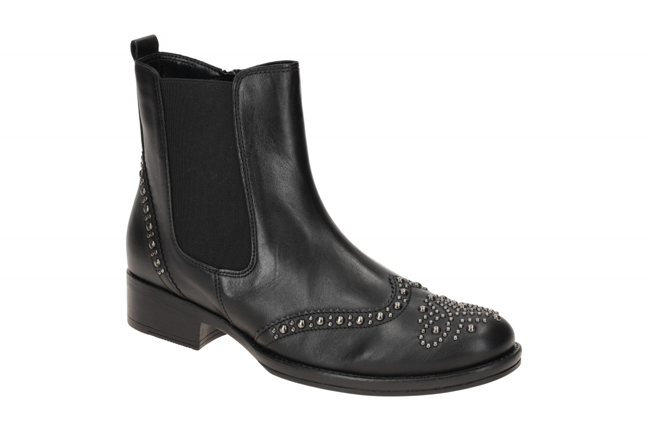 Gabor Damen Stiefeletten 51.606.27 schwarz mit Nieten - bequeme Chelsea Boots