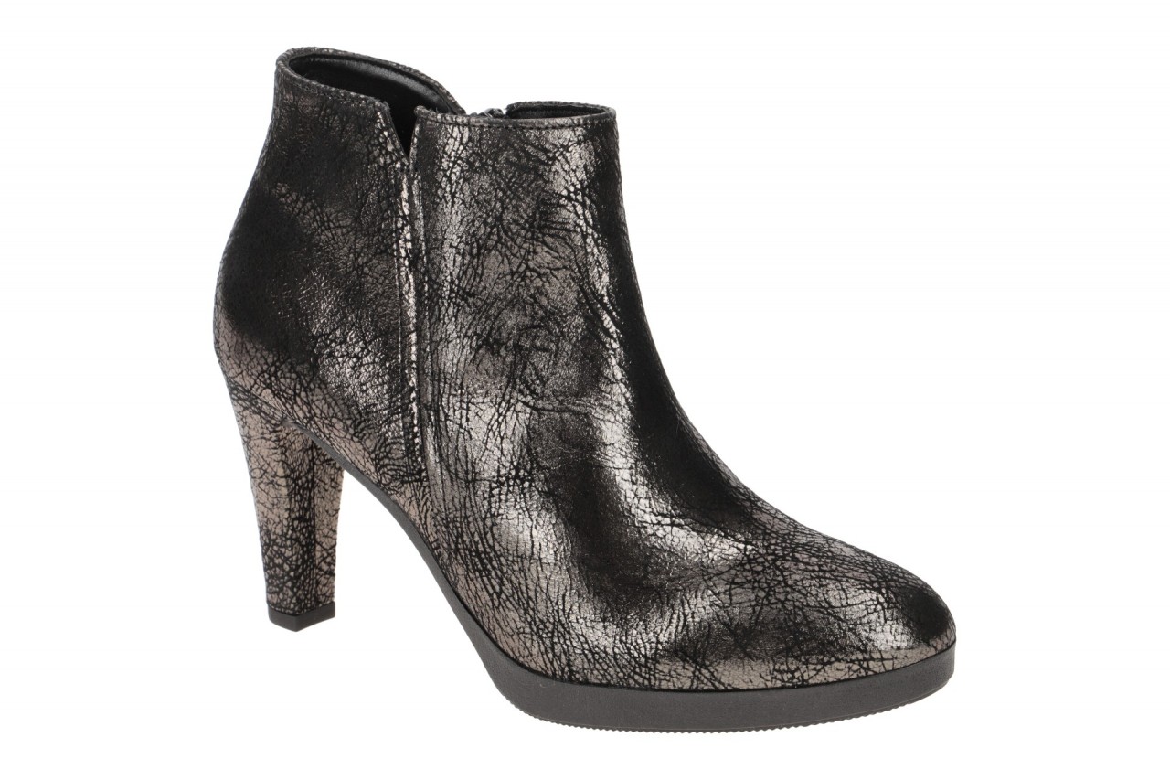 Gabor Damen Stiefeletten 35.890.69 in Schwarz / Altsilber - Echtleder, Rei?ve...