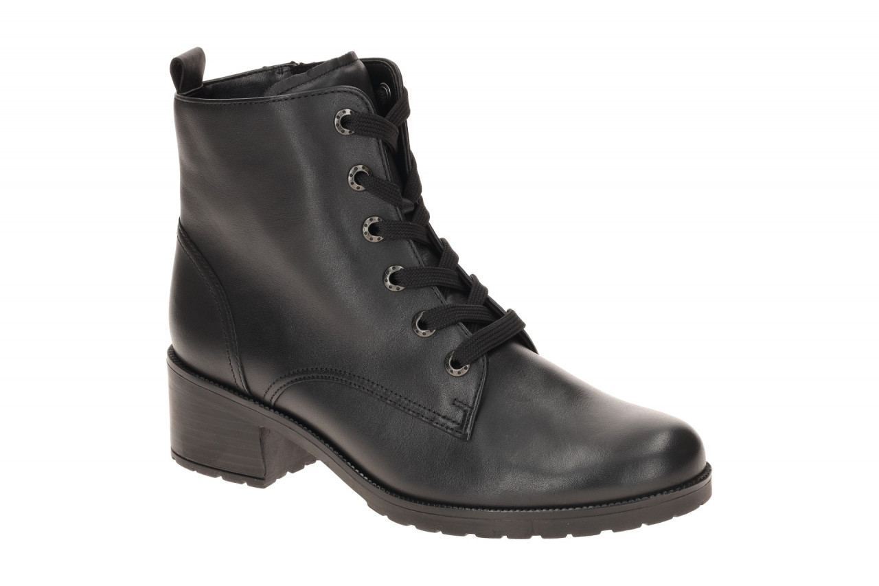 Gabor 72.816 Damen Stiefeletten Schwarz - elegante Lace up Boots