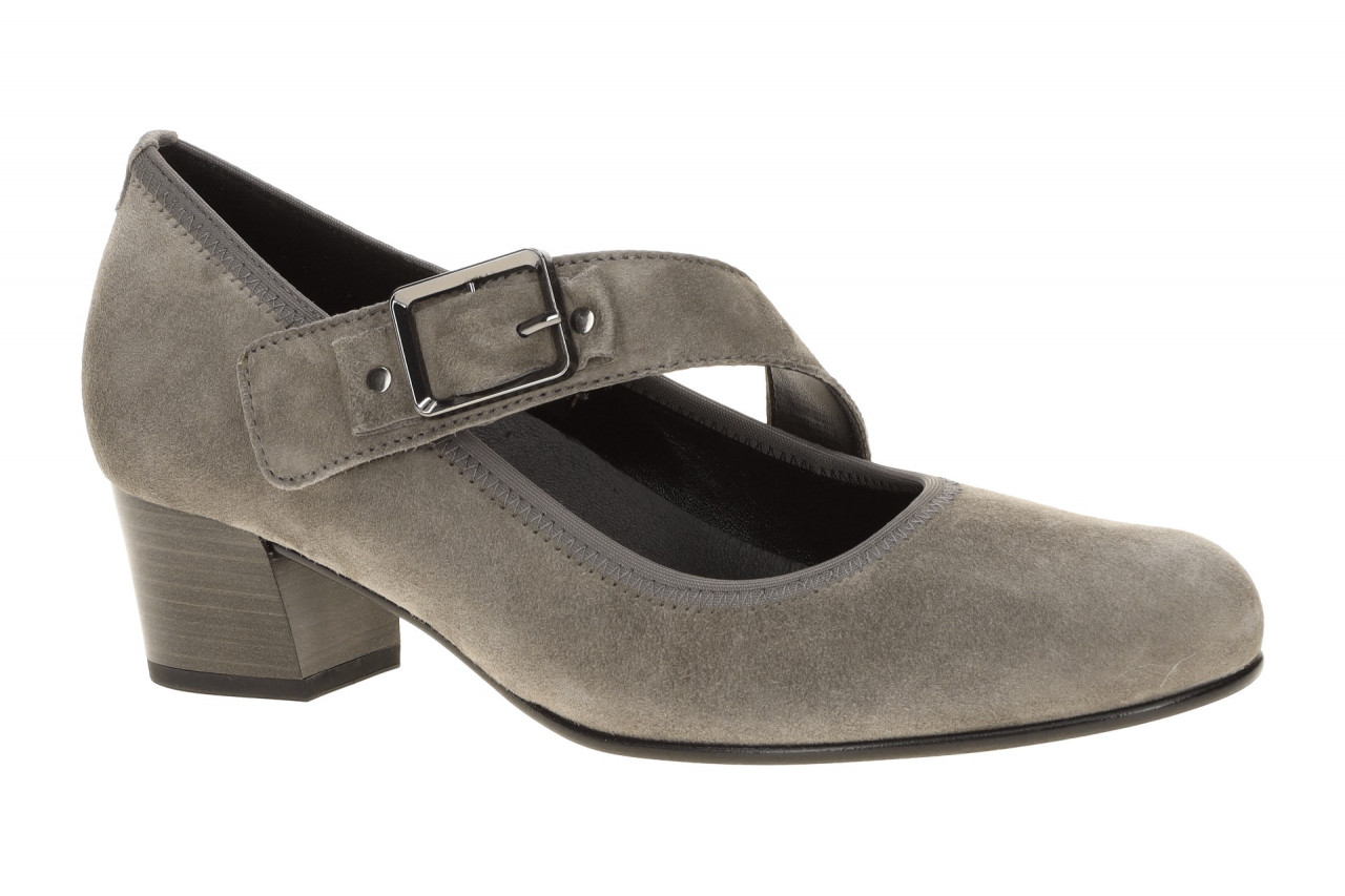 Gabor 3013.01.005 Damenschuhe taupe Pumps Velourleder Klettverschluss