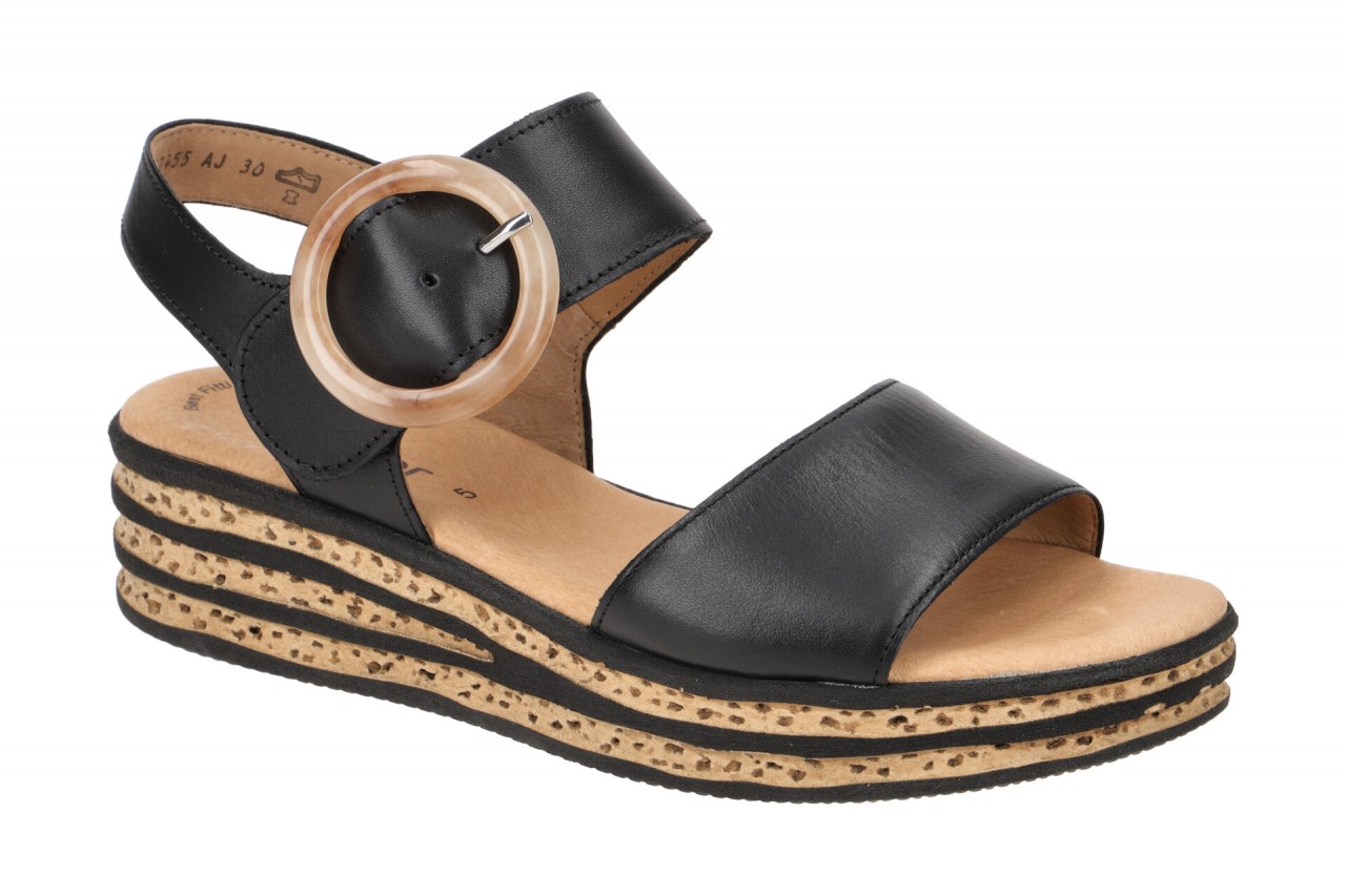 Gabor 64.550.27 schwarz - Riemchen Sandale f?r Damen