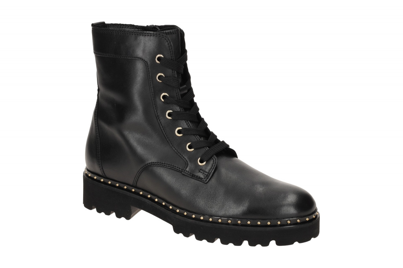 Gabor 51.751 Damen Stiefeletten Schwarz Gold Nieten Echtleder Best Fitting