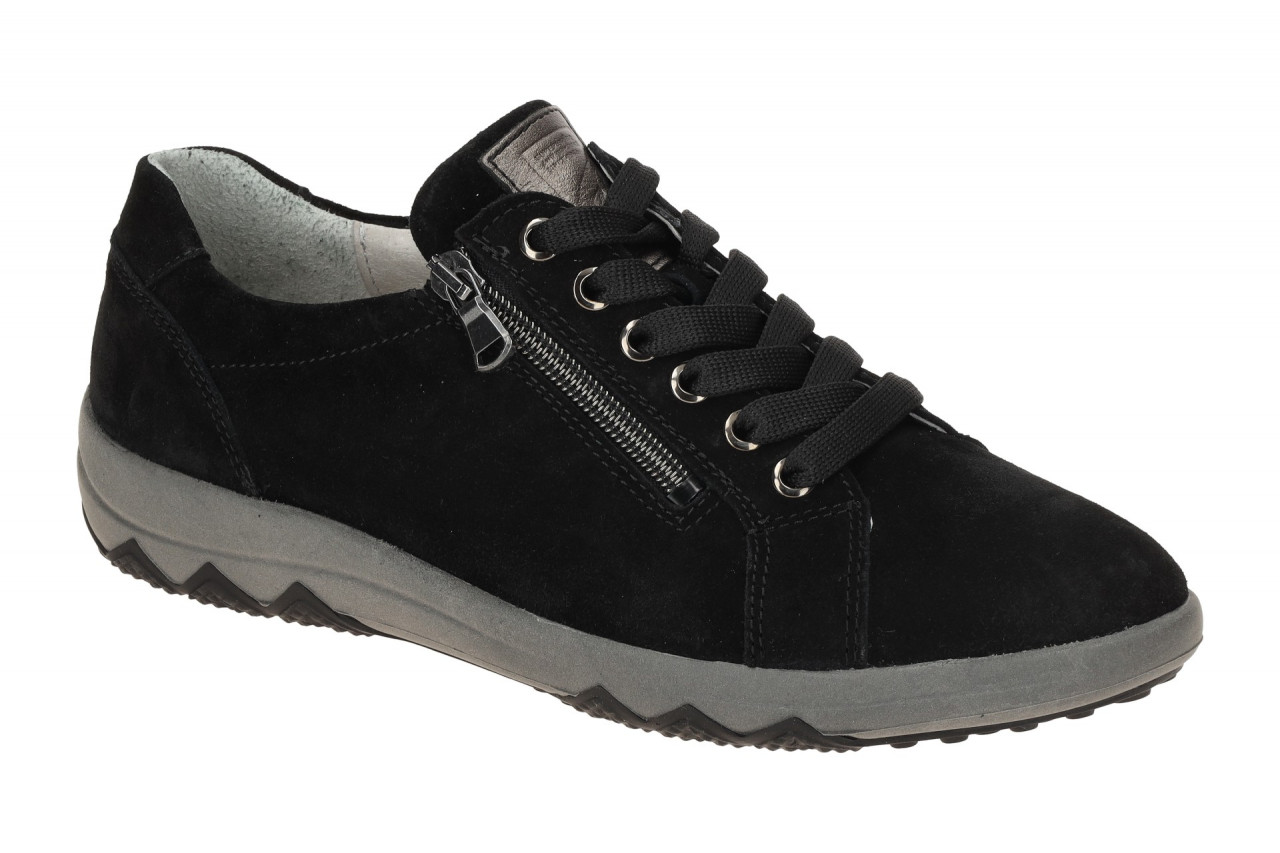 Waldl?ufer 961001 H-TERESA Damenschuhe schwarz/schiefer bequeme Schn?r-Halbsc...