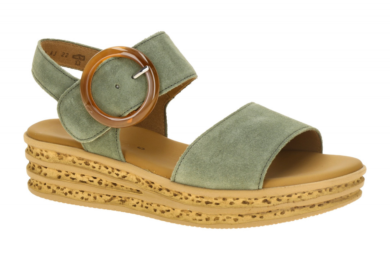 Gabor 84.550.19 gr?n - Riemchen Sandale f?r Damen