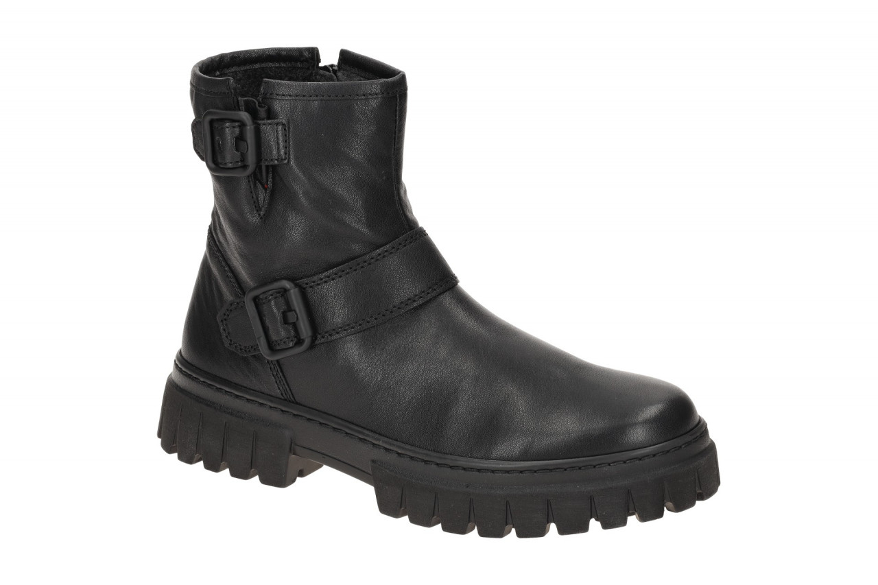 Gabor 52.523.27 YORK Damen Stiefeletten Schwarz Glattleder bequeme Biker-Boots