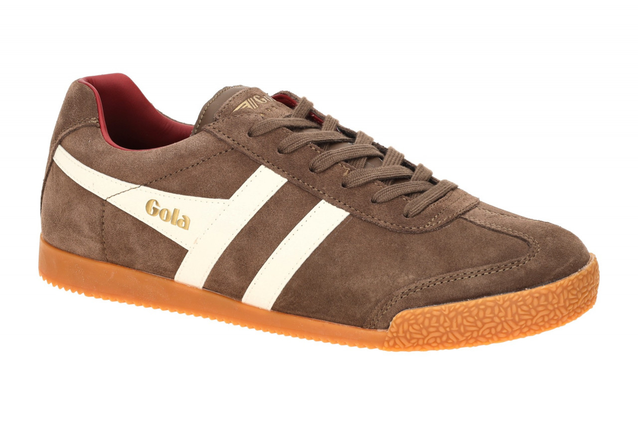 Gola CMA192FI Herren Sneaker Harrier Braun/Wei?/Rot - Echtleder, Gummisohle