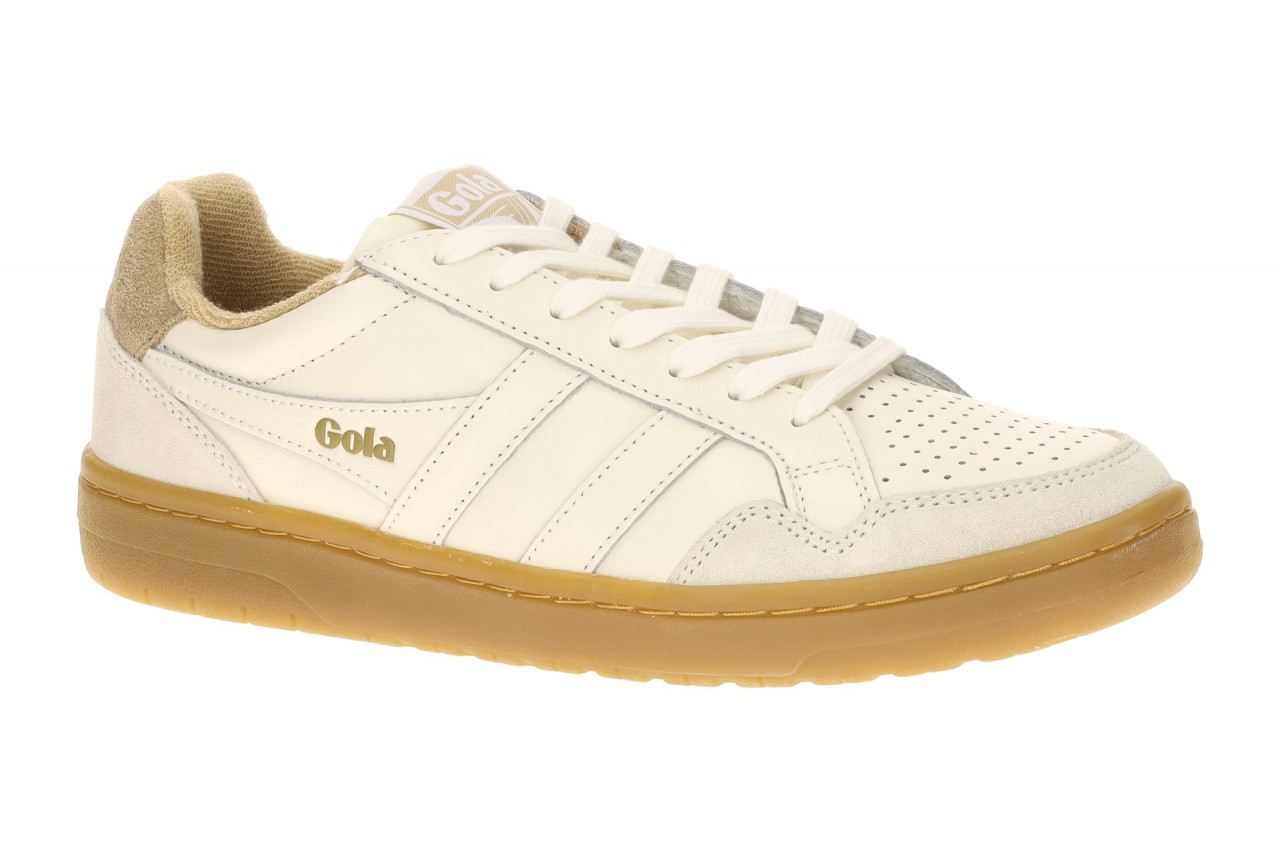 Gola CLB572WT EAGLE 86 Damen Halbschuhe Sneaker offwhite/caramel/gum weich ge...