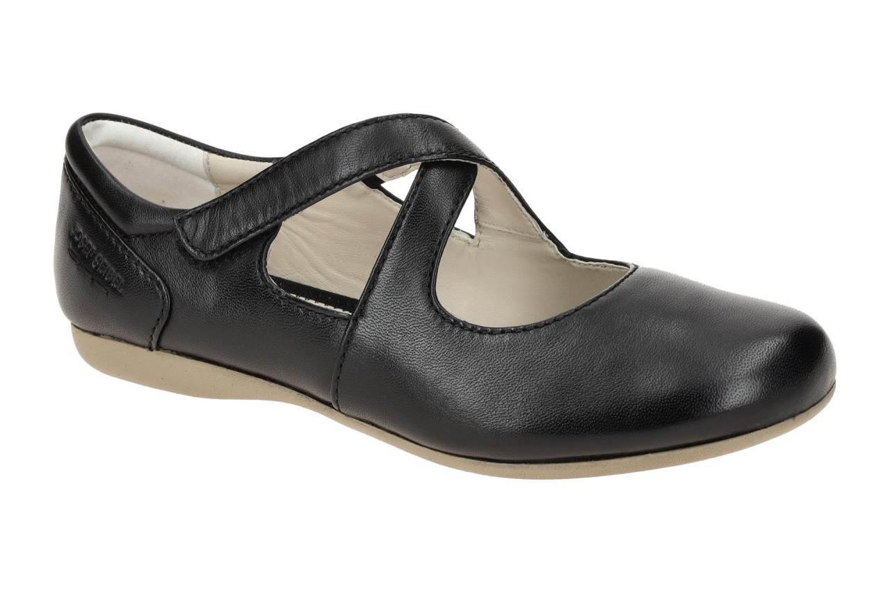 Josef Seibel Damen Ballerina Fiona 72 Schwarz, Klettverschluss, Echtleder, fl...