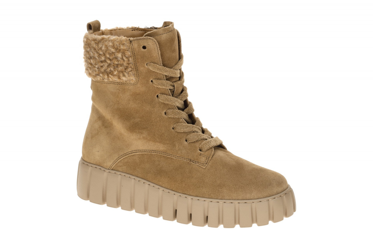 Gabor 76.786 Damen Stiefeletten camel | Bequeme Keilabsatz Schuhe mit Schn?ru...