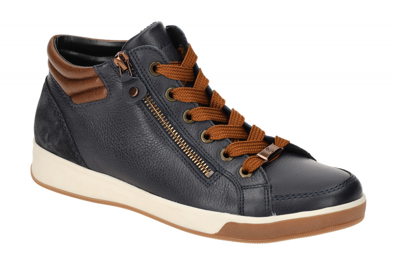ara 12-24499 92 ROM-ST-HIGH-SOFT Damenschuhe blau/marrone bequeme Schn?r-Halb...