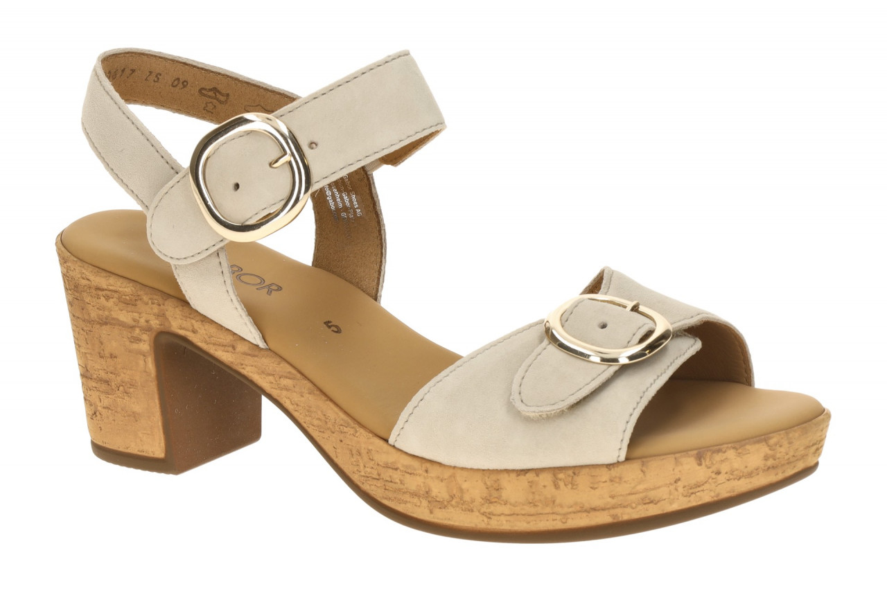 Gabor 84.764 - Damen Sandale grau oak, Best Fitting, Klettverschluss
