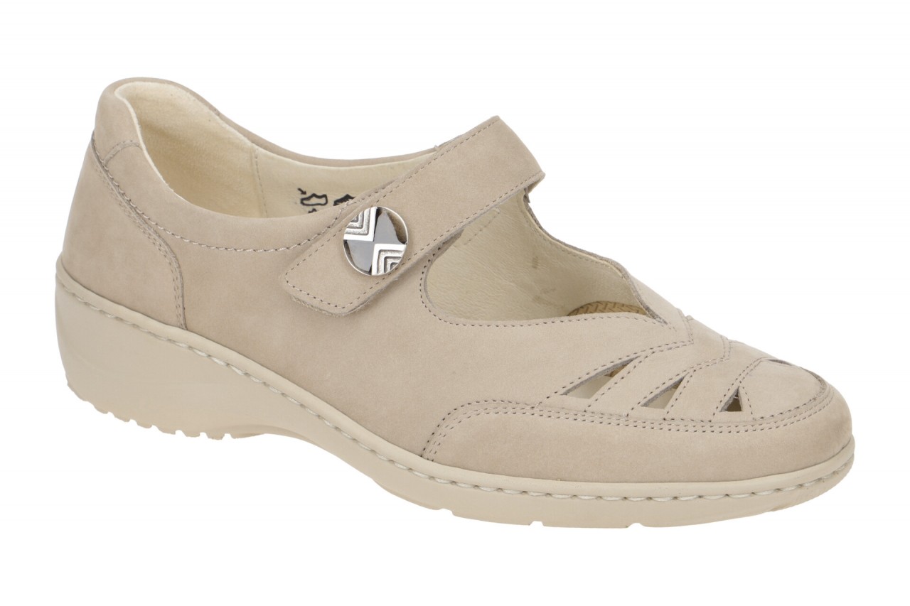 Waldl?ufer 607309 KYA Damen Ballerina beige corda Echtleder PU Keilabsatz